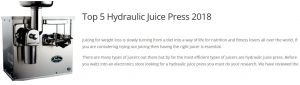 Juicer Reviews of Hydraulic Juicers