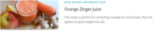 Orange Zinger juice recipe for Juicing Recipes For Weight Loss